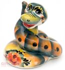 Porcelain Snake Figurine handmade Mayolika gzhel style symbol of 2025 New Year