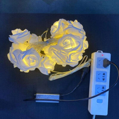 9FT 20 LED Rose Flower Lights String Fairy Wedding Christmas Party Garden Decor - Image 1 of 4