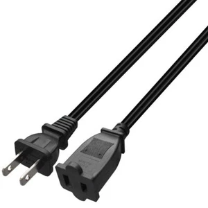 JMT AC Power Extension Cable 2-Prong Non Polarized Male to Female Extension Cord - Picture 1 of 5