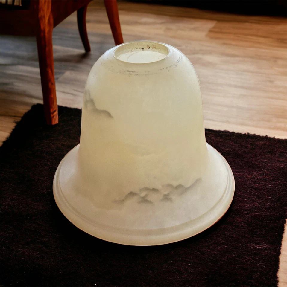 Amber Alabaster Lamp Shade, Chandelier_Vanity_Pendant Fixture_Glass Globe Cover - Image 1 of 3