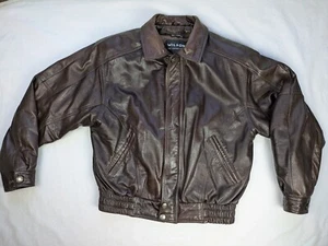Vintage Leather Bomber Jacket Men's Coat Thinsulate Removable Liner Medium Brown - Picture 1 of 24