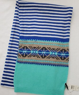 NEW Talbots - Multicolor Fair Isle Nylon/Lambswool Scarf w/Tags (Retail $59.50) - Image 1 of 4