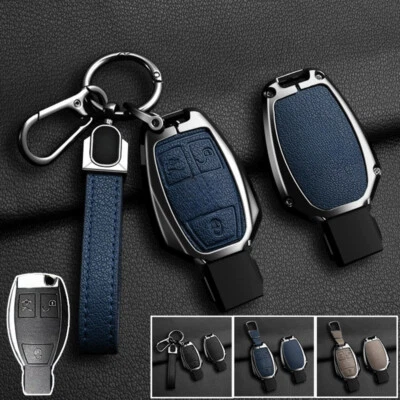 Zinc Alloy Leather Car Key Case Cover For Benz C300 C350 GLK GLA GLC CLK SLK AMG - Изображение 1 из 4