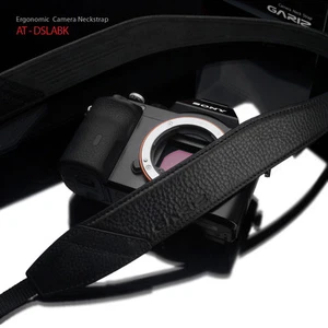 GARIZ TRACOLLA PER FOTOCAMERA IN PELLE NERA MOD AT-DSLABK - Imagen 1 de 8
