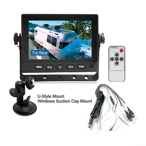 5" Monitor Remote 2ch 4PIN video in Dual Mounts For Reversing Camera Truck Van - Picture 1 of 12