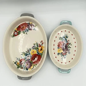 The Pioneer Woman Home Sweet Romance Blossoms 2 Piece Oval Ceramic Baking Dish - Picture 1 of 15