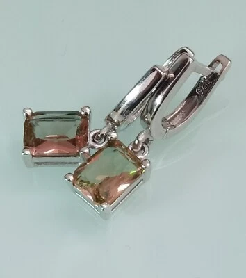 Color Change Turkish Diaspore Sultanite Earrings 925K Silver - Image 1 of 4