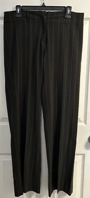 Pantalón Plaza By City DKNY Marrón Oscuro Pin Rayas Para Mujer Talla 8 Foto 1 de 4
