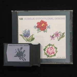 Gobelin Stitch Floral Embroidery Designs Card #122 for Janome Elna Kenmore - Picture 1 of 4