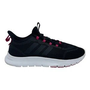 Adidas Women's Sz 8 Black Hot Pink Eyelets Primegreen Tennis Shoes Sneakers - Picture 1 of 9