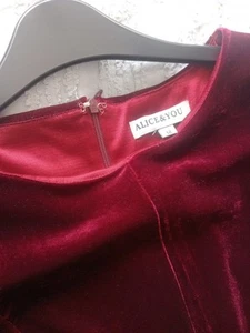 Plum Red Dress Velvet - Picture 1 of 2