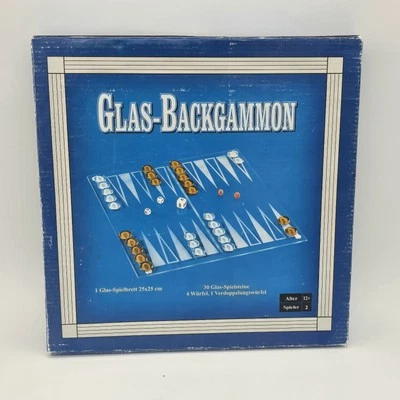 Edles Backgammon Spiel aus Glas in OVP Guter Zustand Gesellschaftsspiel  - Bild 1 von 4