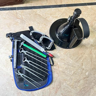 Complete Farrier Tool Kit with Hoof Stand, Leather Bag, Apron & Safety Stirrups - Image 1 of 4