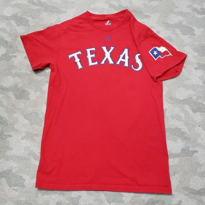 Texas Rangers Shirt Mens Small Red Beltre #29 Majestic Short Sleeve - Image 1 of 4