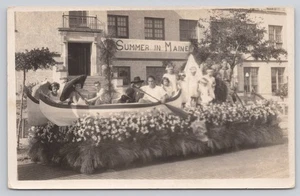 Festival der Staaten Erster Preis Kanu Float St Petersburg FL 1925 RPPC Postkarte - Bild 1 von 2