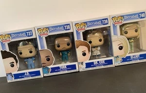 Funko POP Scrubs Complete 4 NBC Set J.D. #737 Turk #738 DR COX #739 Elliot #740 - Picture 1 of 23