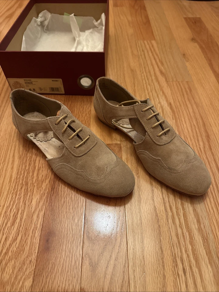 Oxford de gamuza Wolverine 1000 Mile Doris planos nuevos sin caja (sin tapa de caja) beige, talla 6,5 Foto 1 de 3