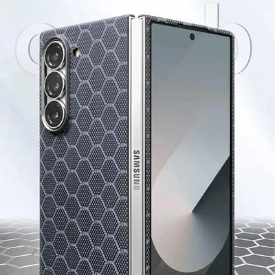 MagSafe Hexagon Cover Matte Genuine Carbon Fiber For Samsung Galaxy Z Fold6 Case - Image 1 of 4
