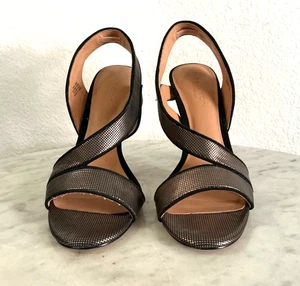 Halston Heritage "Cora" grau & schwarz Leder Slingback Damengröße 8 M. - Bild 1 von 24