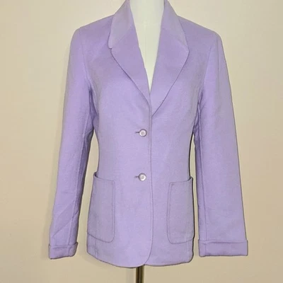 Piacenza ESCADA Italy Purple Lavender Angora Wool Button Blazer Size 36 US 6 - Image 1 of 4