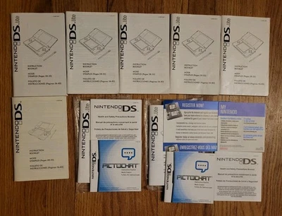 LOTE DE 8 folletos de instrucciones Nintendo DS Lite manuales de Pictochat Foto 1 de 2