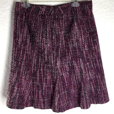 Юбка женская Axcess Liz Claiborne 10 фиолетовая розовая твидовая расклешенная шерстяная смесь с подкладкой - Изображение 1 из 4