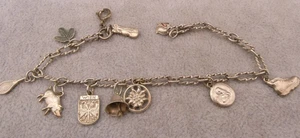 Armband Silber 800-835 altes Bettelarmband viele seltene tolle Gehänge - Bild 1 von 10