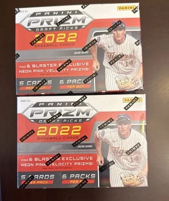Two Boxes of 2022 Panini Baseball Prizm Draft Picks Blaster Boxes New Unopened - Image 1 of 4