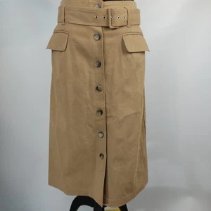 REISS Carrie Belted Midi Skirt Camel | UK 12 / US 8 | A$365 RRP | New with Tags - Picture 1 of 22