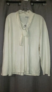 NWT mercer street studio sz 1X pearl beaded neck tie Sweater - Picture 1 of 7