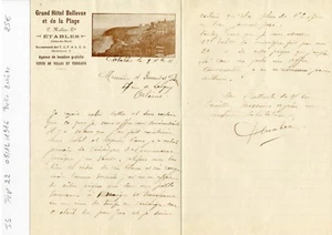 Dépt 22 - Etables - Belle Entête Grand Hôtel de Bellevue et de la Plage de 1916 - Picture 1 of 1