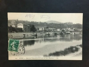 Carte Postale Ancienne de 1909 LYON - Quai de l'Industrie et Lycée de St Rambert - Foto 1 di 2