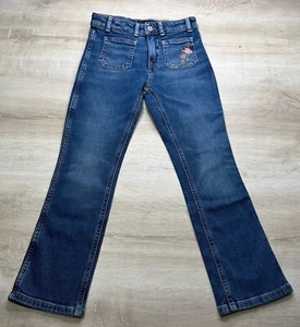 NWOT Polo Ralph Lauren Girls Jeans Blue 6X Jenn Flare High Waisted Embroidered - Picture 1 of 6