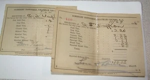 2 Tax Receipts A T DAFFRON Albright Township Chatham County, NC 1915 - Picture 1 of 1