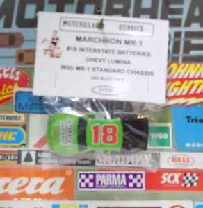 MARCHRON MR-1 CHEVY LUMINA #18 INTERSTATE BATTERY, STANDARD CHASSIS, HO SLOT CAR - Bild 1 von 4