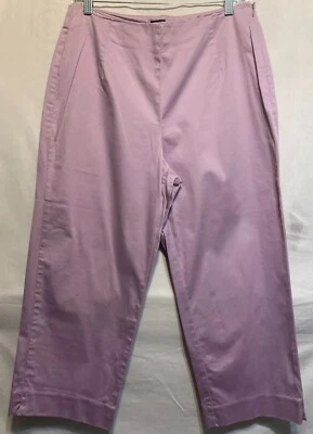 Брюки женские Izod 12 лаванда укороченные сбоку на молнии разрез хлопковая смесь эластичные - Изображение 1 из 4