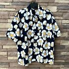 Aloha Hawaiian Tropical Large Tiki Burnside Floral Print Button Shirt