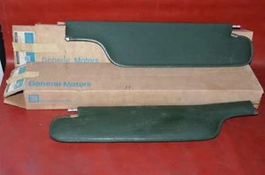 1970 Pontiac Tempest Grand Prix Sun Visors Shade NOS Pair GREEN Vtg GM 8806631 - Picture 1 of 14