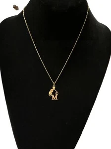 Black Hills Gold 10K “M” Grape Leaf Cluster Pendant 18” 14K Gold Filled Necklace - Picture 1 of 6