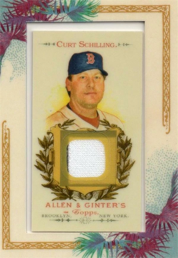 Curt Schilling relic jersey patch baseball card 2007 Topps Allen Ginter #AGRCMS - Image 1 of 1