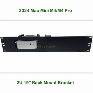 Support en rack 2U imprimé en 3D pour Mac Mini M4/M4 Pro - PETG, flux d'air optimisé, avant - Photo 1/10