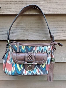 Vintage mediano CHAPS Ikat Desert Caravan colección TOTE o CROSSBODY correa nueva - Imagen 1 de 12
