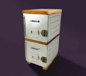 Double Height Galley Box Side Bedside Table Yew Wood Aviation Storage - Picture 1 of 7