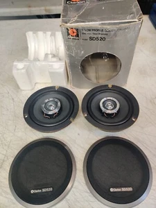 Vintage Clarion SD520 LOW PROFILE 5" coaxial 2-way Door Speaker pair NOS RARE - Picture 1 of 12