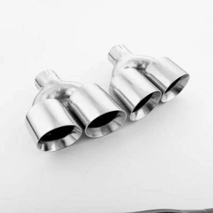 Abrazadera de puntas de escape de entrada de 2,5" cuádruple corte de ángulo de salida doble pared escalonada T304 - Imagen 1 de 6