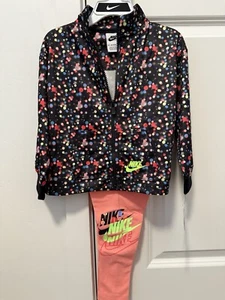 NEW! | SIZE 2T | NIKE 2-PIECE TODDLER TRACK SUIT | BLACK/ PINK GLAZE POLKA DOTS - Picture 1 of 12