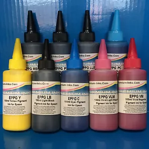 900ml PIGMENT PRINTER INK REFILL BOTTLES FITS EPSON SURECOLOR SC-P600 SC-P800 - Picture 1 of 4