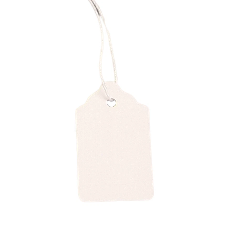 Etiquetas de precio de regalo de vieira blanca en blanco etiquetas de cadena etiquetas de joyería al por menor paquete de 100 piezas Foto 1 de 1