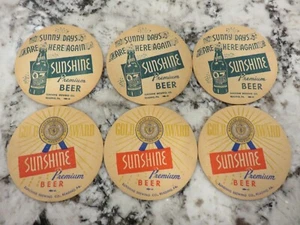 Posavasos de cerveza Sunshine Premium de colección Sunshine Brewing juego de PA/6 sin usar - Imagen 1 de 4