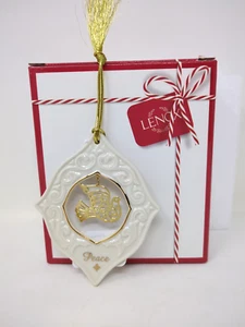 LENOX Dove of Peace 3.75" CHRISTMAS ORNAMENT - Porcelain & Gold - # 889489 - Picture 1 of 5